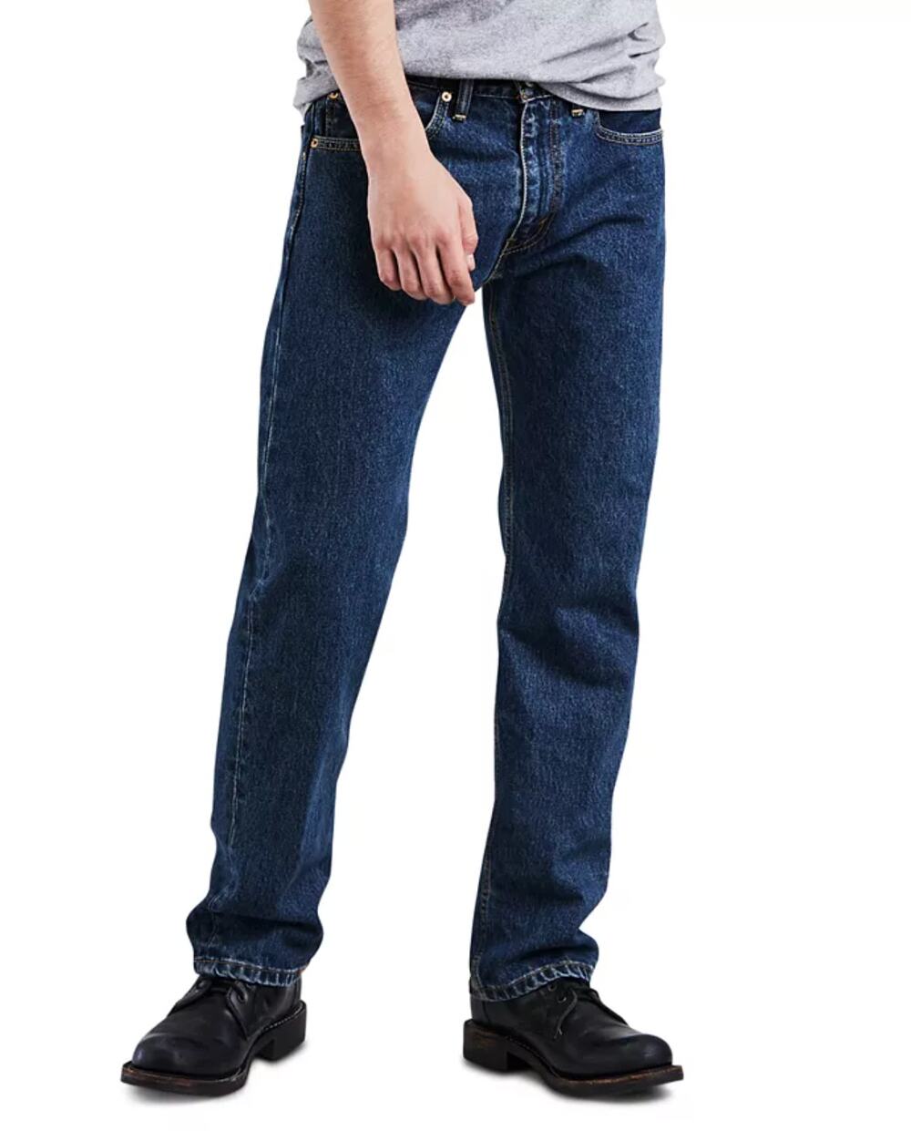 LEVI'S Mens 505 Regular Fit Jeans 38x32 Dark Stonewash Blue 00505-4886 NWT